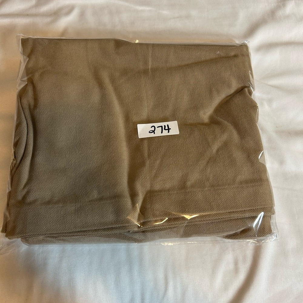 Vintage Jeanne Pierre Classic Tan Polo Dress - Size Large NOS NWT 100% Cotton - Picture 6 of 6